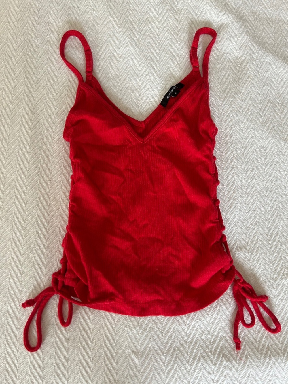 Ribbed Lace-Up Tank